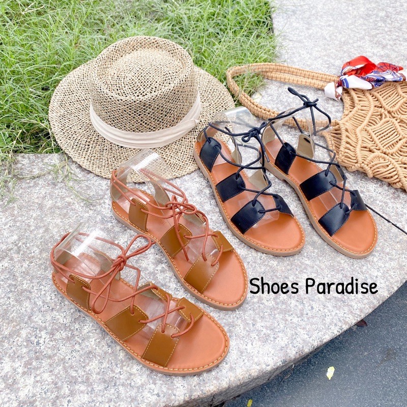 Giày Sandal Nữ Chiến Binh Chất Da Bò Thật,Sandal nữ đế bệt cực êm,mềm