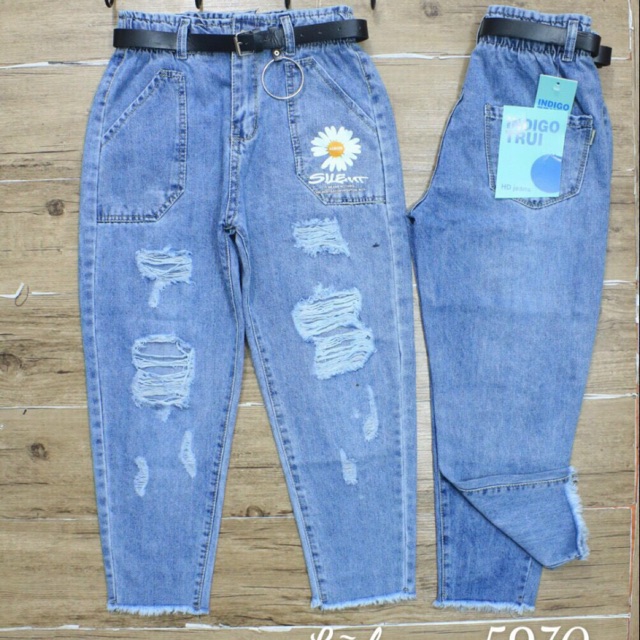 Quần bò chun Baggy