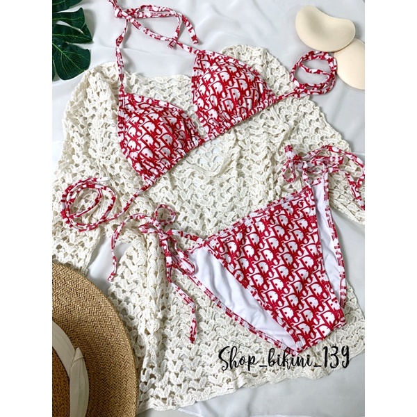 [Sẵn hàng] Bikini đồ bơi 2 mảnh họa tiết Dior