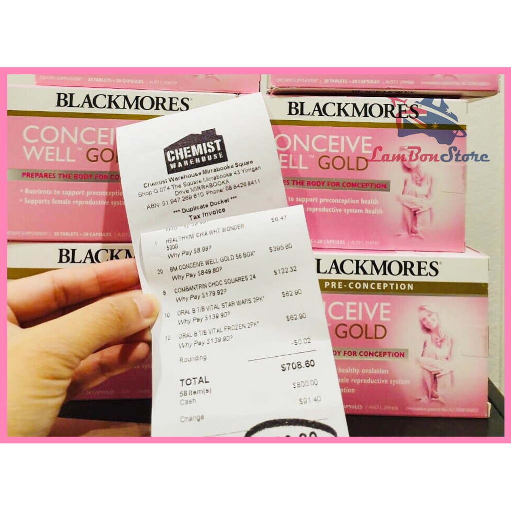 [Mã FMCGLOC giảm 5% đơn 250K] [Có Tem Chemist] Viên uống tăng khả năng thụ thai Blackmores Conceive Well Gold - Úc | BigBuy360 - bigbuy360.vn