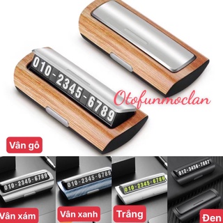 Bảng Ghi Số Điện Thoại Đỗ Xe Ô Tô YUMCHO Cao Cấp Vân Gỗ Sang Trọng 6 Dãy Số Phản Quang Phụ Kiện Ô Tô Mộc Lan