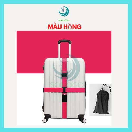 Dây đai vali đôi 2m, có khóa dùng cho vali từ 20-32inch+ TẶNG TÚI ĐỰNG- CHỌN MÀU- Dây buộc/ dây ràng vali 2 chiều, bảo