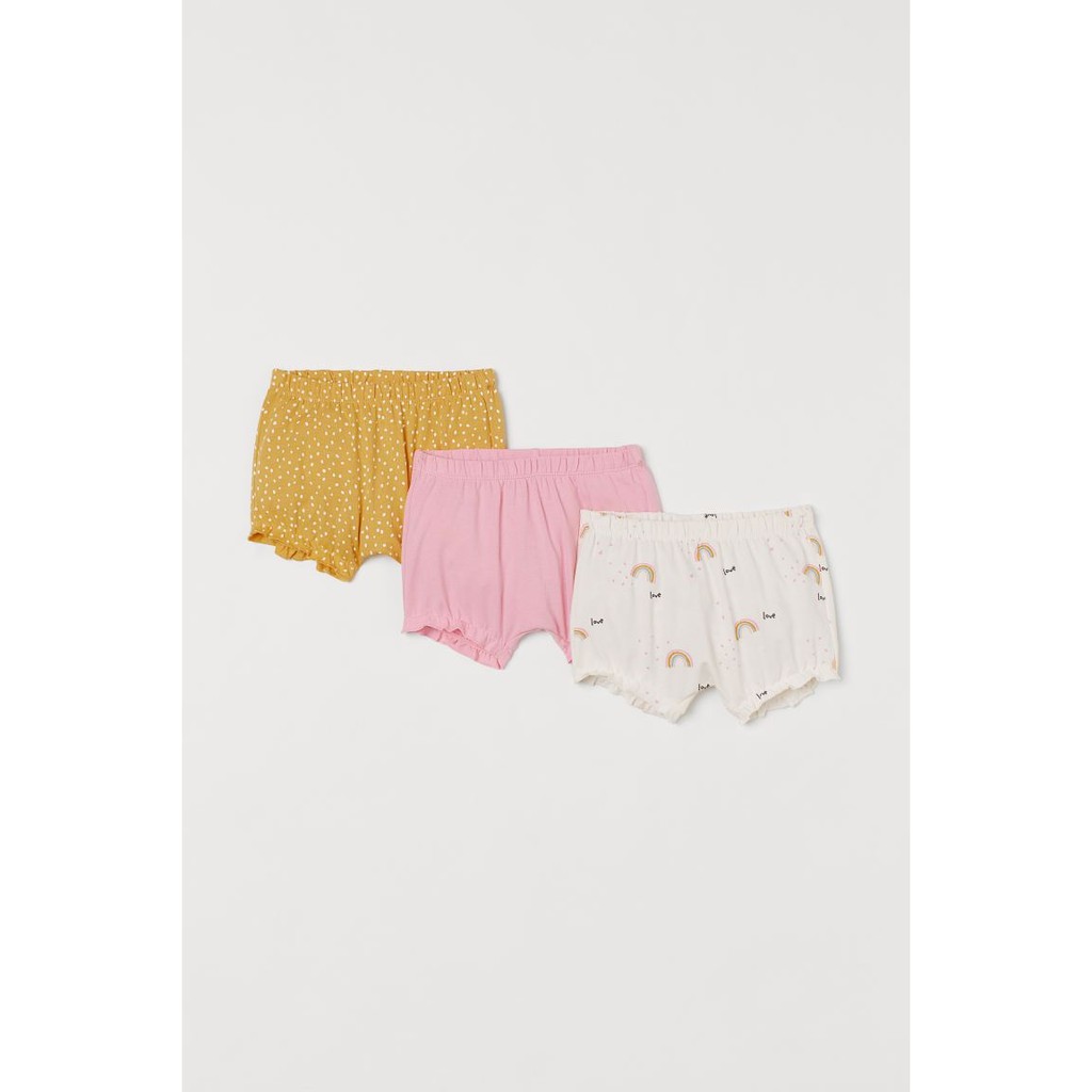 Set 3 quần shorts vàng bi, hồng, trắng cầu vồng, Hờ mờ UK săn SALE