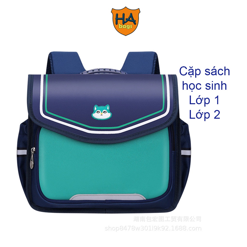 Cặp sách lớp 1, 2 HA1002 kích thước 26x33x14cm mẫu balo cấp 1 năm học mới 2023