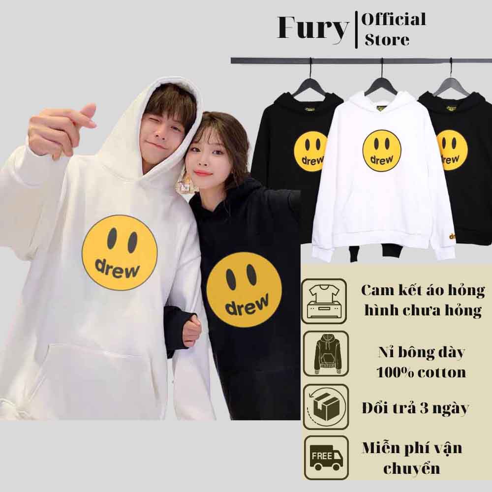 Áo hoodie drew Furystore nỉ dày mũ 2 lớp oversize form rộng | BigBuy360 - bigbuy360.vn