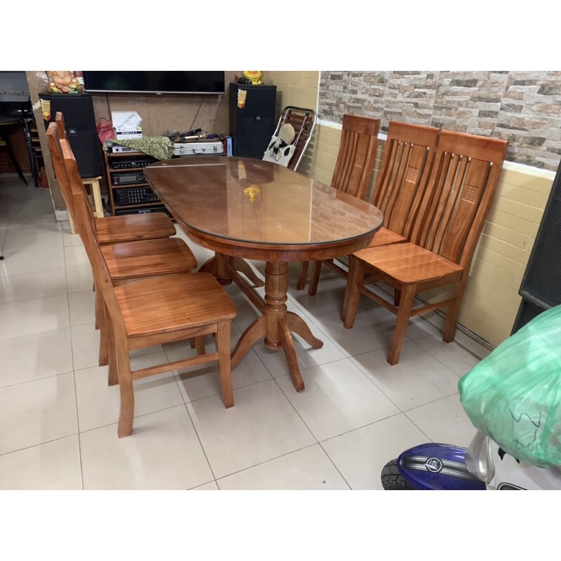 Bàn ăn bầu dục ship Hà Nội