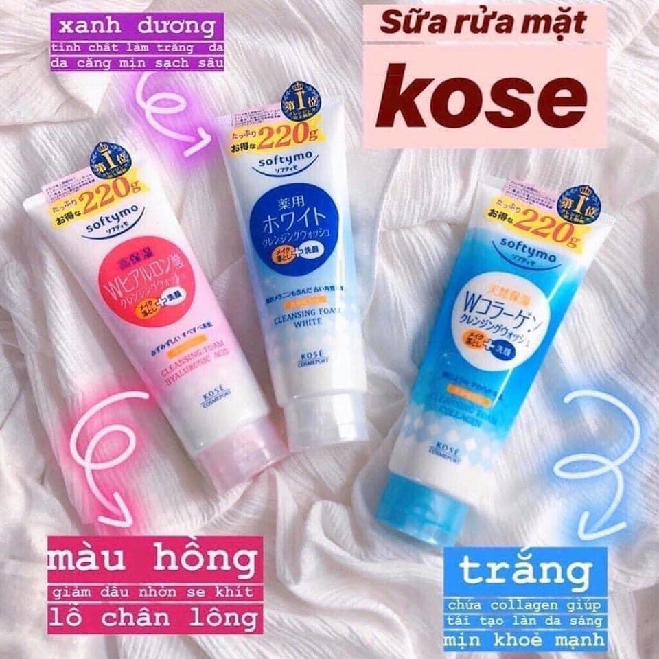 Sữa rửa mặt Kose Softymo 220g Nhật Bản