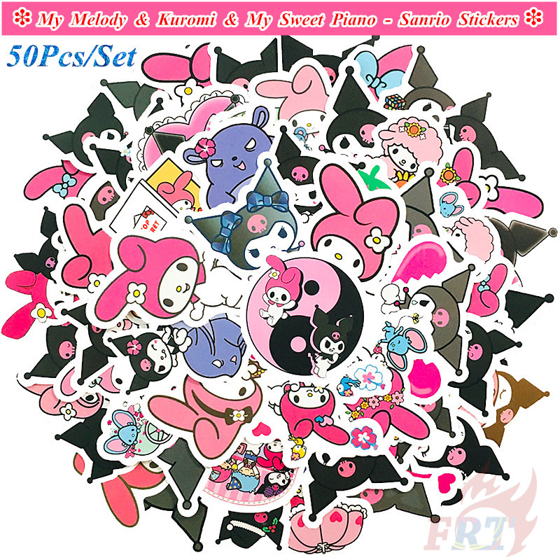 ❉ My Melody &amp; Kuromi &amp; My Sweet Piano - Sanrio Stickers ❉ 50Pcs/Set Anime DIY Fashion Luggage Laptop Skateboard Doodle Decals Stickers
