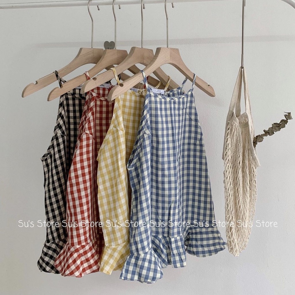 Áo cổ yếm đuôi xoè kẻ caro A1335 SUSTORE | BigBuy360 - bigbuy360.vn