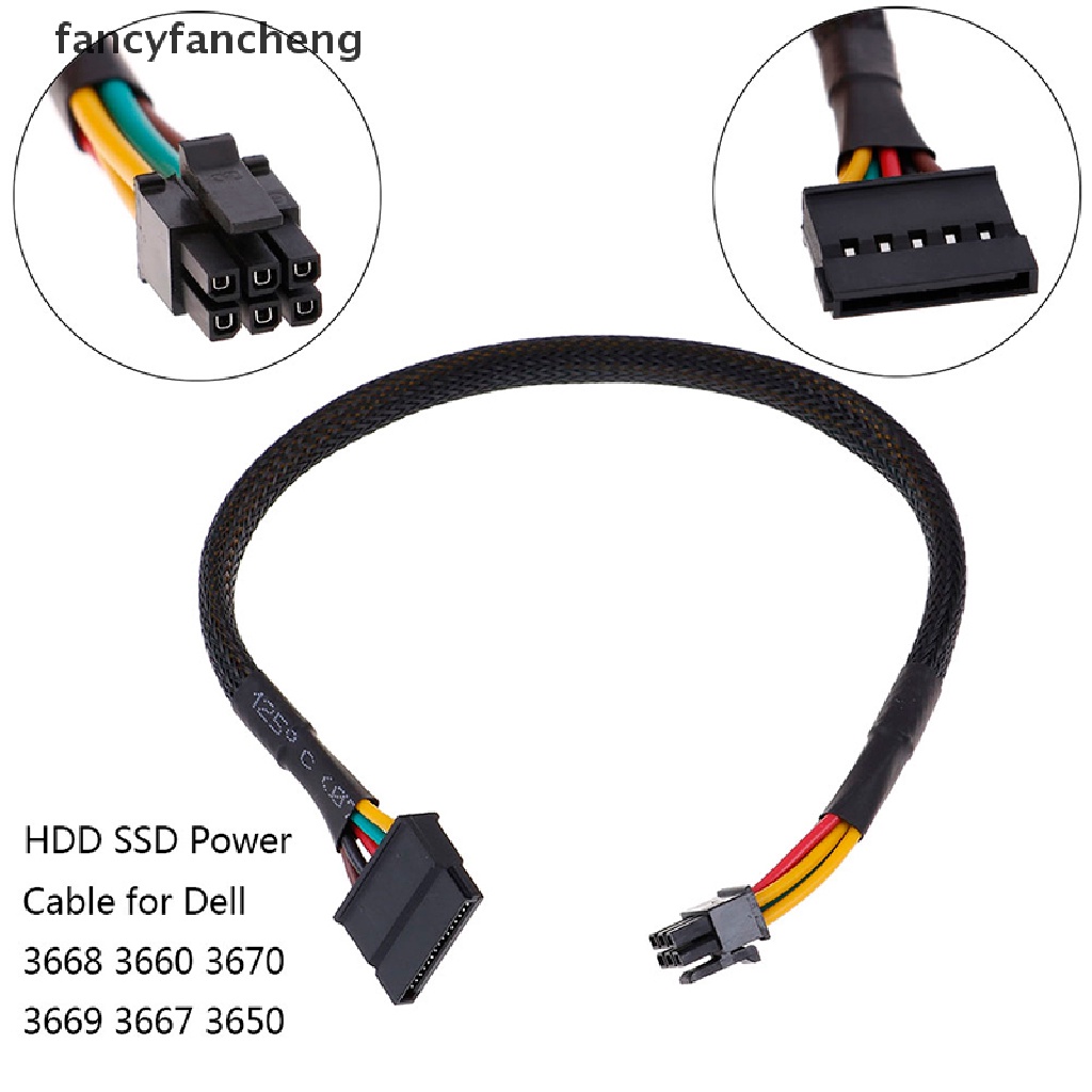 Cáp Nguồn Chuyển Đổi HDD SSD 6 Pin Sang SATA 15Pin Cho dell 3668 3667 3650