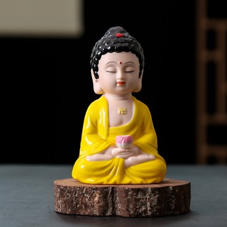 Tượng Phật Thiền Áo Vàng Thủ Ấn Hoa Sen gốm cao cấp