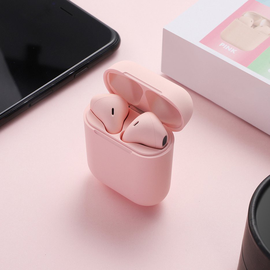 Bluetooth 5.0 Airpod i12 TWS Inpod Tai nghe không dây Bluetooth Tai nghe Airpod 3D Tai nghe thể thao nhiều màu sắc Touch Macaron (kèm hộp sạc)