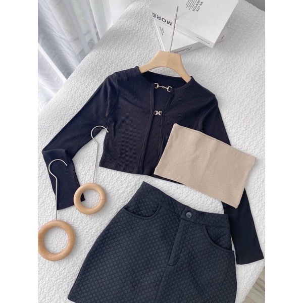 SET CVAY Ô KÈM ÁO Khoác Khoan Bra NUDE (Ảnh thật)
