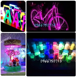 Combo 5 lọ bột dạ quang phát sáng kèm sơn pha