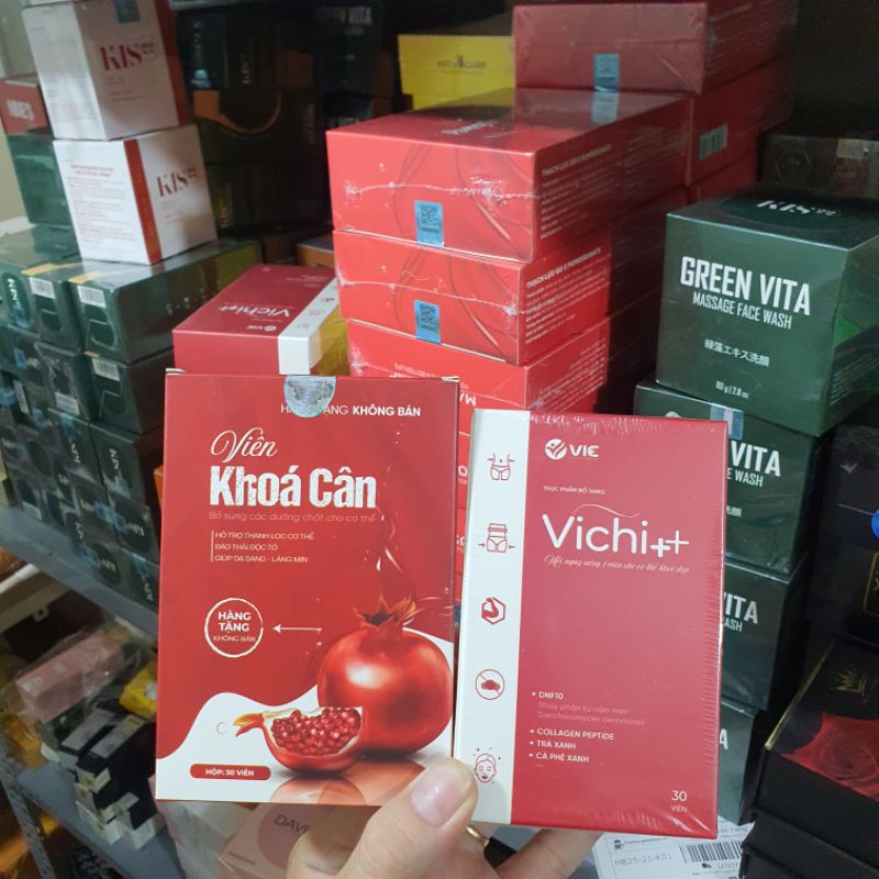 VICHI++ Tặng Kèm Detox Khóa Cân - Hộp 30v Chuyên Dành Cho Cơ Địa Lờn (Nhờn) Giảm Cân.