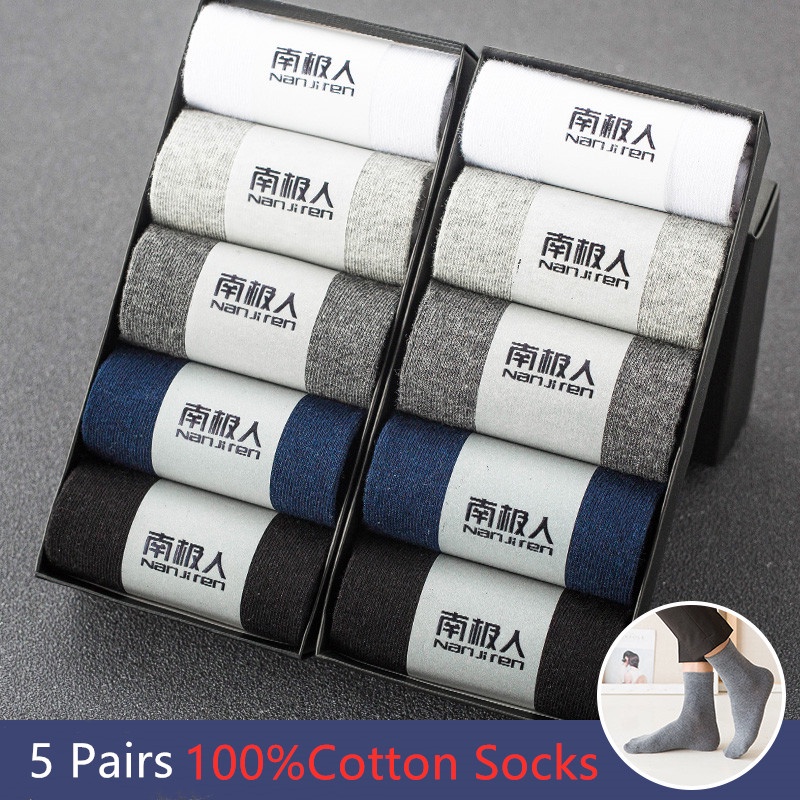 5 Đôi Tất Nam Cotton Thường Ngày Công Sở Tất Thoáng Khí Nam Đen Trắng Tất Nam Công Sở Tất Ngắn Mắt C