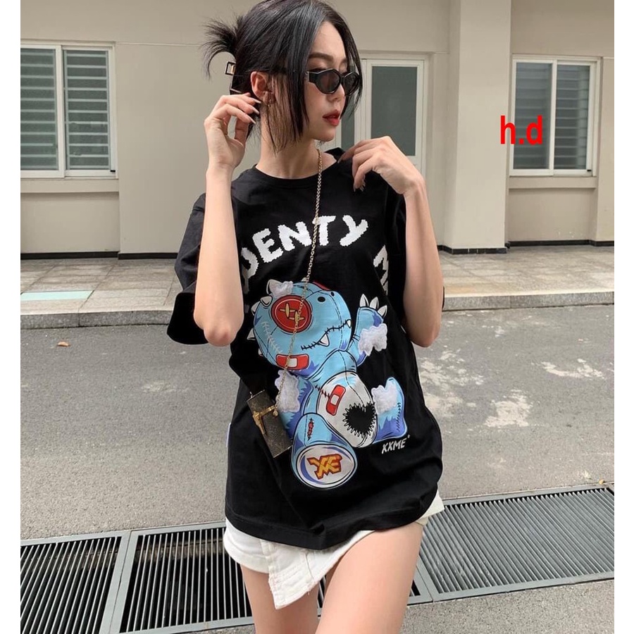 Áo thun khủng long form thụng chất cotton nam nữ mặc đẹp