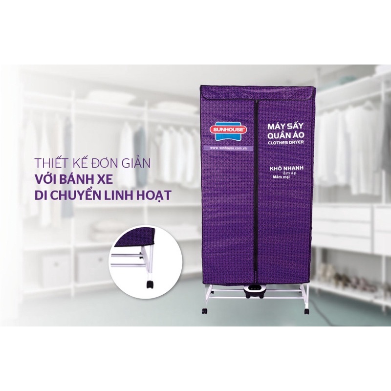 Tủ sấy quần áo Sunhouse SHD2707 sấy nhanh trong 1h - Bảo hành 12 tháng