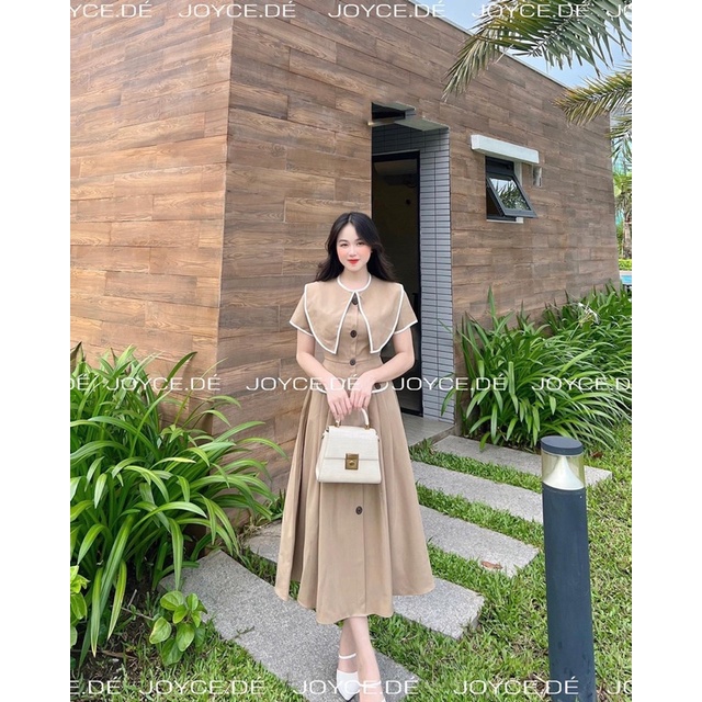 Đầm Váy Nữ Dáng Xòe Midi Cổ Đức Dự Tiệc, Dạo Phố, Váy Công Sở Thanh Lịch 3 Màu Cực Hot