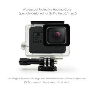 Waterproof Housing for GoPro Hero (2018)/6/5, Underwater Protective Case Shell 45M with Quick Release Bracket & Thumbscrew for Go Pro HERO (2018) Hero6 Hero5 Action Camera