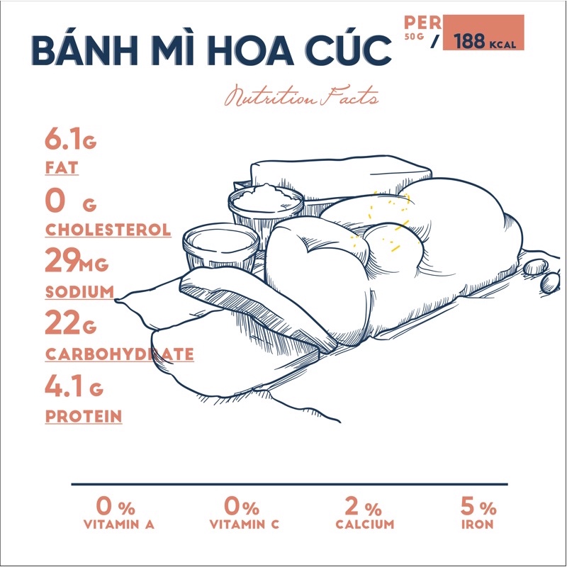 ( SHIP MIỀN NAM ) BÁNH MÌ HOA CÚC NGUYÊN CÁM Gateau Healthyeatcleanăn kiêng 350GR