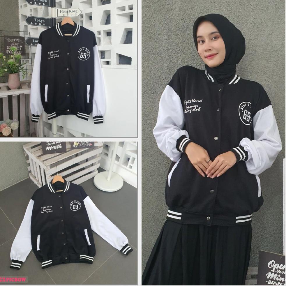 Giảm Giá Đặc Biệt |Áo Khoác Bóng Chày Size Lớn 69 XXL Màu Đen Cá Tính Cho Nữ |Ngay lập tức @Purchase!