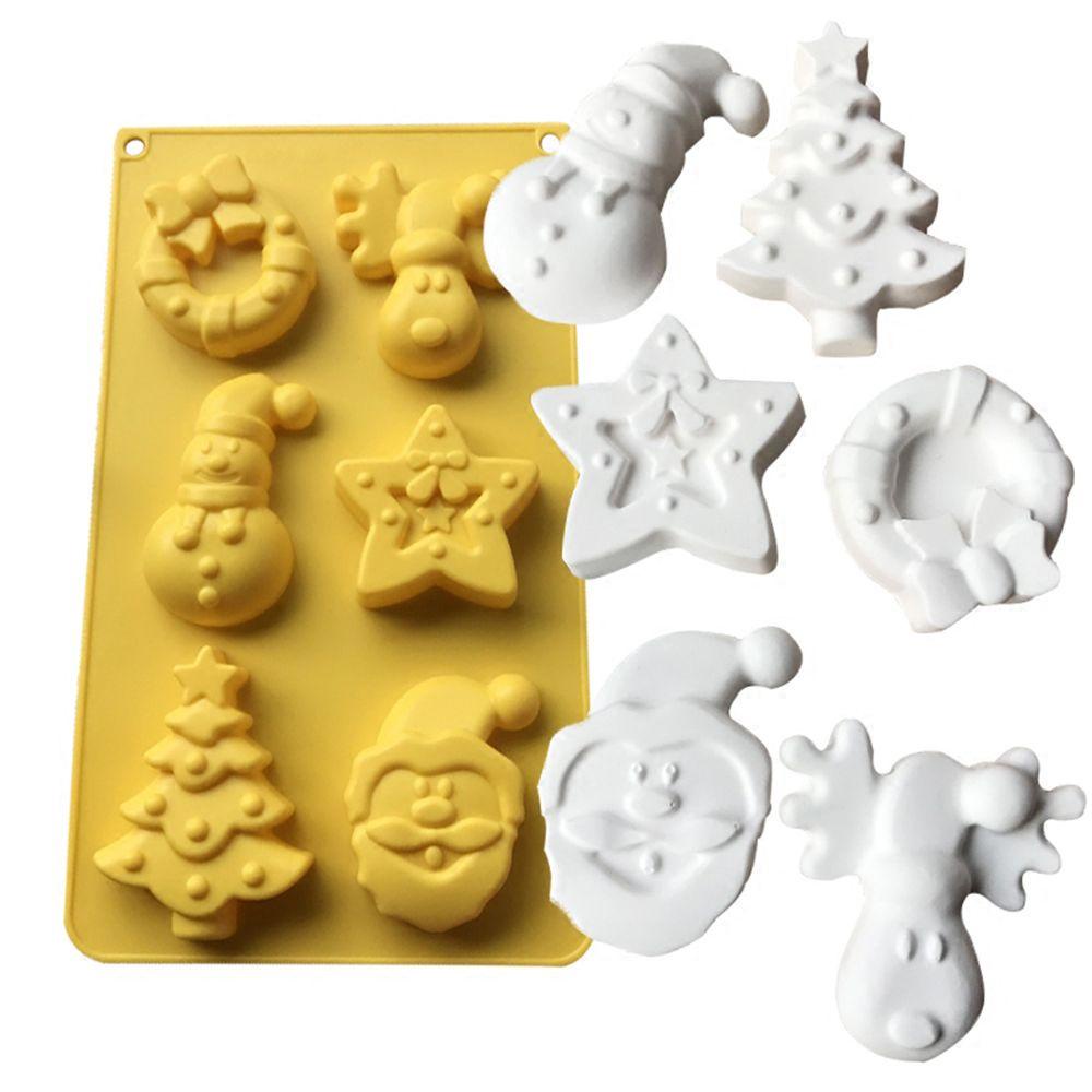 Khuôn Silicone Làm Sáp Thơm 6 Lỗ Hình Ông Già Noel