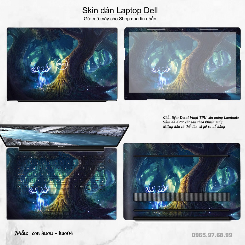 Skin dán Laptop Dell in hình Con hươu (inbox mã máy cho Shop)