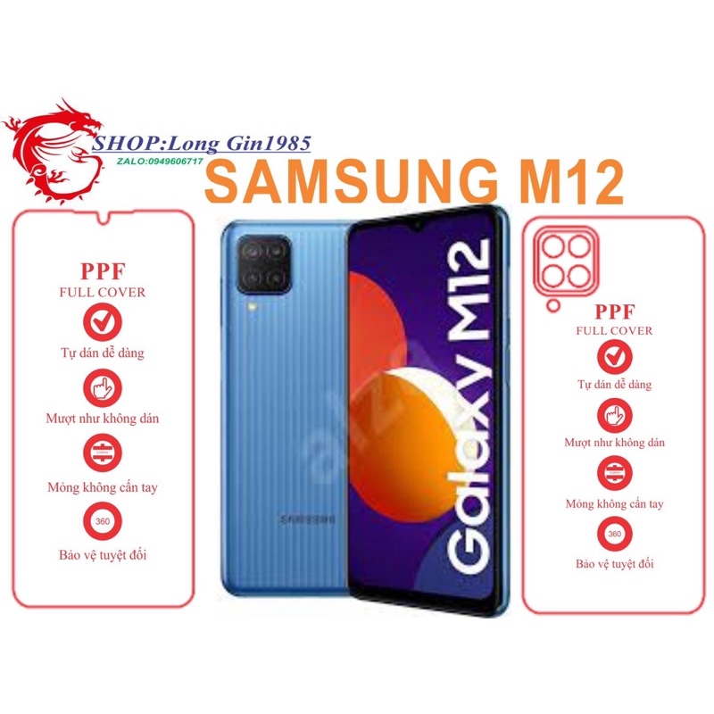 Samsung M12 miếng dán trong Ppf mặt sau và mặt trước chống va đập chống trầy xước