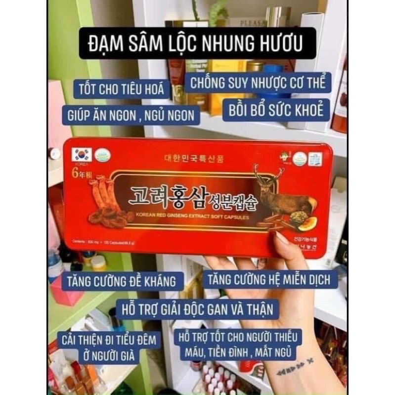 Viên uống đạm sâm nhung hươu Hàn Quốc cao cấp hộp 120 viên - CO109