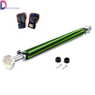 Xà đơn treo tường 2020 có chốt chống xoay thế hệ mới + găng tay tập xà(Màu Sọc Xanh)