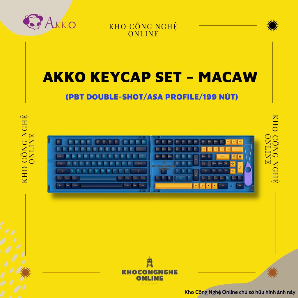 AKKO Keycap set – Macaw (PBT Double-Shot/ASA profile/199 nút)