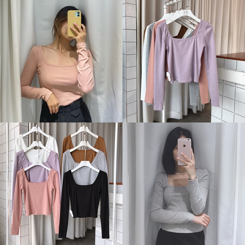 Áo thun tay dài cổ vuông TK - ATTK022