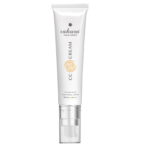 SAKURA CC CREAM FLAWLESS CONTROL BASE  SPF 50++++Che phủ nhẹ nhàng, chống nắng vượt trội, sáng đều màu da Tube/ 40ml