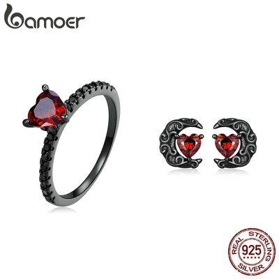 BAMOER Bộ Trang Sức bạc 925 Hình Trái Tim Thời Trang Dành Cho Nữ