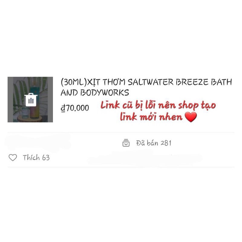 XỊT THƠM SALTWATER BREEZE BATH AND BODYWORKS