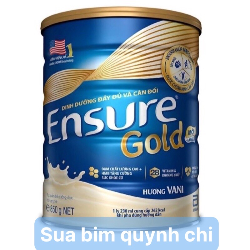 Sưa bột Ensure Gold Abbott 850g chính hãng