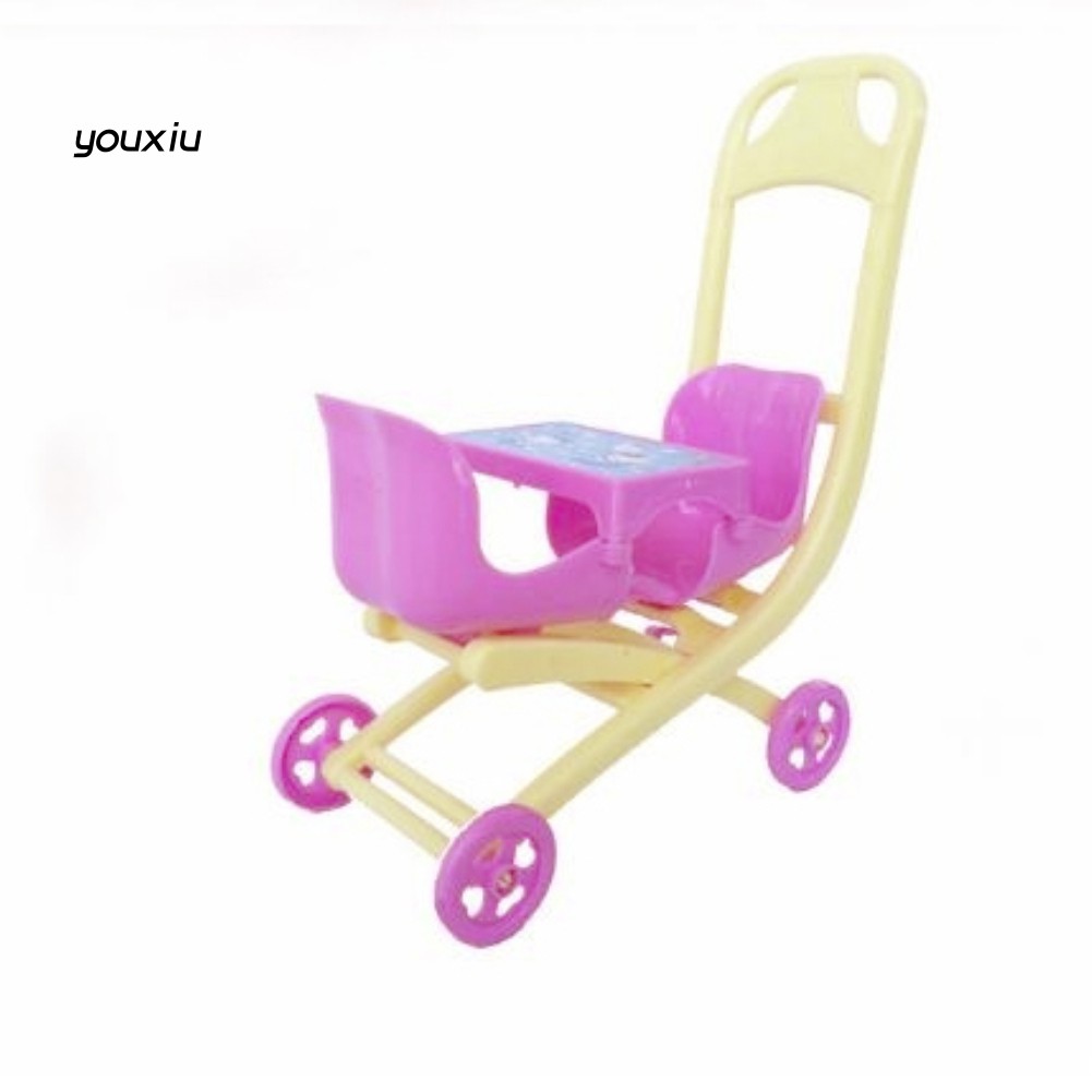 ♛YEWJ♛1 Pc Cute 2 Babies Stroller Mini Pushchair Cart Trolley Gift Home Room Decor