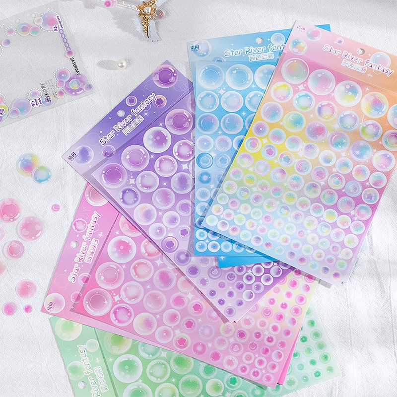 Goo Miếng Dán Trang Trí Sổ Tay Hình Chấm Bi Lấp Lánh 6 Kiểu