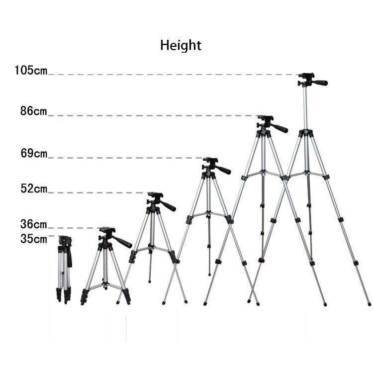 Giá đỡ điện thoại Tripod 3 chân chụp ảnh, livestream cực tốt tương thích nhiều dòng máy, có kẹp điện thoại kèm 88202 TRA