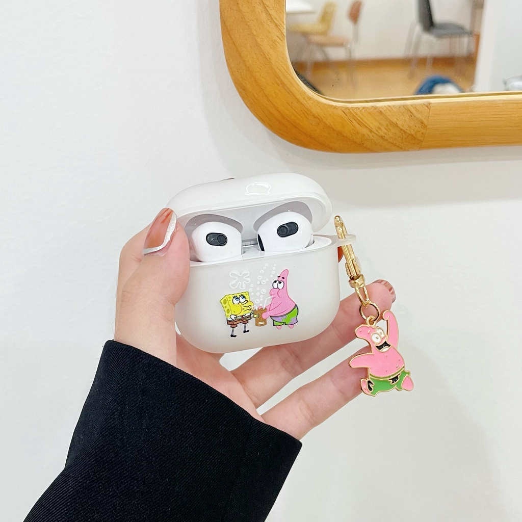 Vỏ Bảo Vệ Hộp Sạc Tai Nghe Airpods 3 Pro AirPods3 Họa Tiết Hoạt Hình Spongebob 2021 Dễ Thương Ốp