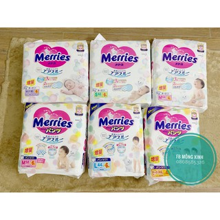 Tã bỉm merries chính hãng - tã dán/quần merries nội địa nhật các loại nb96/s88/m68/m64/l50/xl44