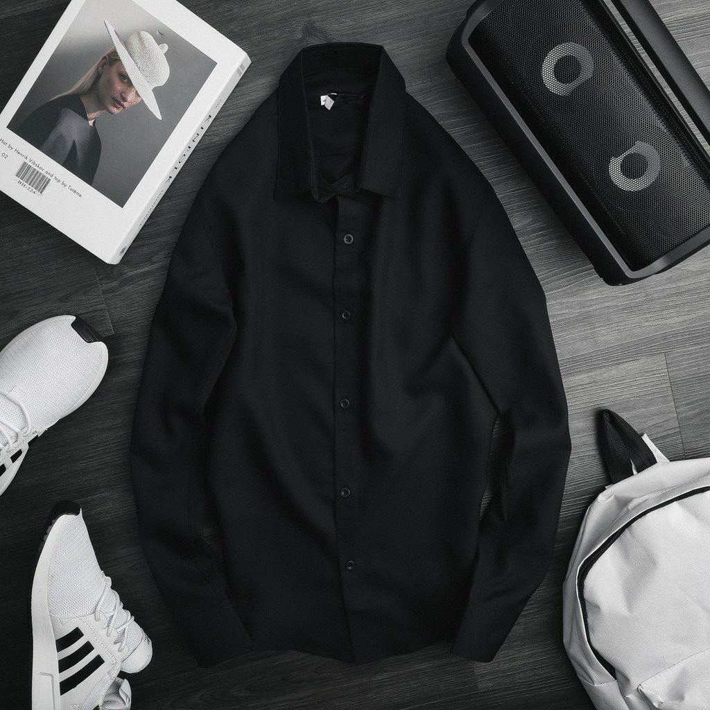 Áo sơ mi nam nữ dài tay áo form rộng unisex sơ mi form rộng vải lụa thái chống nhăn chống bai xù | BigBuy360 - bigbuy360.vn