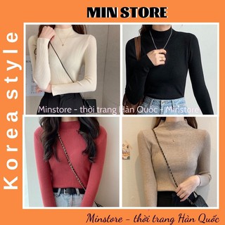 Áo Len Tăm Cổ 3 Phân, áo len body chất len tăm, áo giữ nhiệt nhiều màu, hàng Quảng Châu siêu xinh
