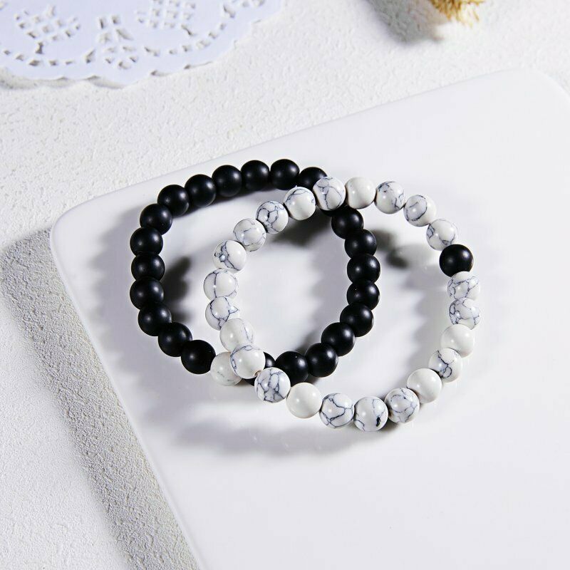 Set 2 Vòng Tay Chuỗi Hạt Đá Tự Nhiên 8mm Cho Cặp Đôi