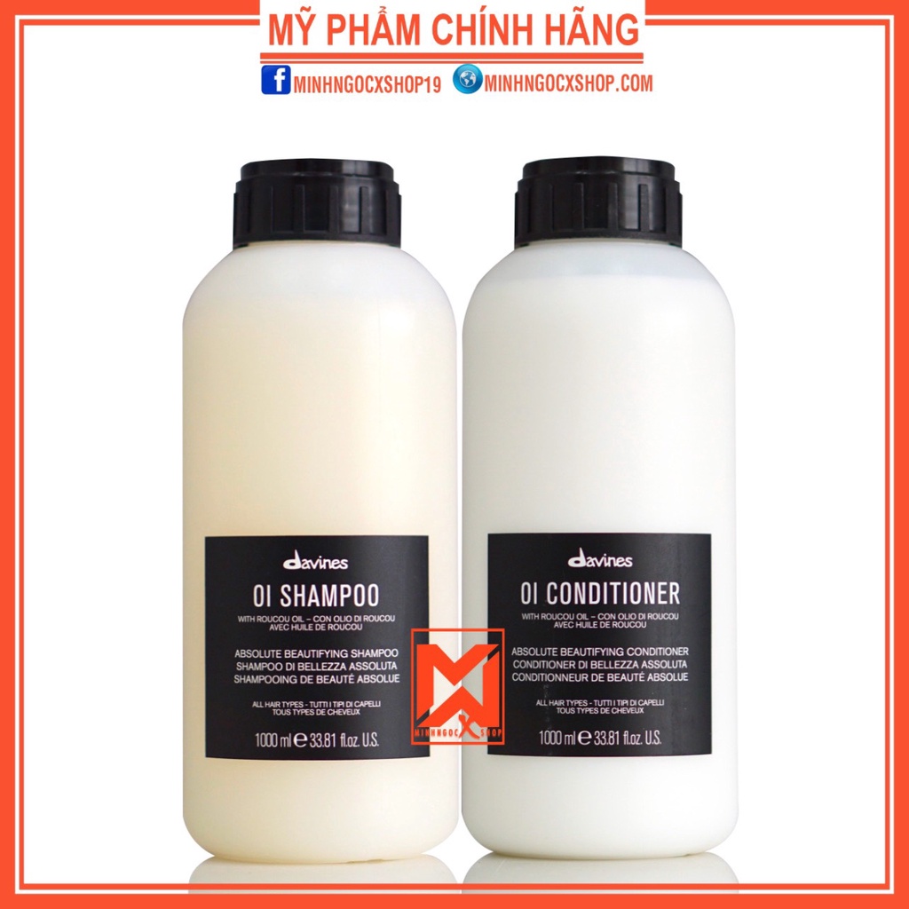 Dầu gội xả hoàn mỹ cho mọi loại tóc DAVINES OI 1000ml chính hãng