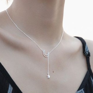 Dây chuyền hình trăng sao kéo dài Lymlym Silver bạc 925 cao cấp
