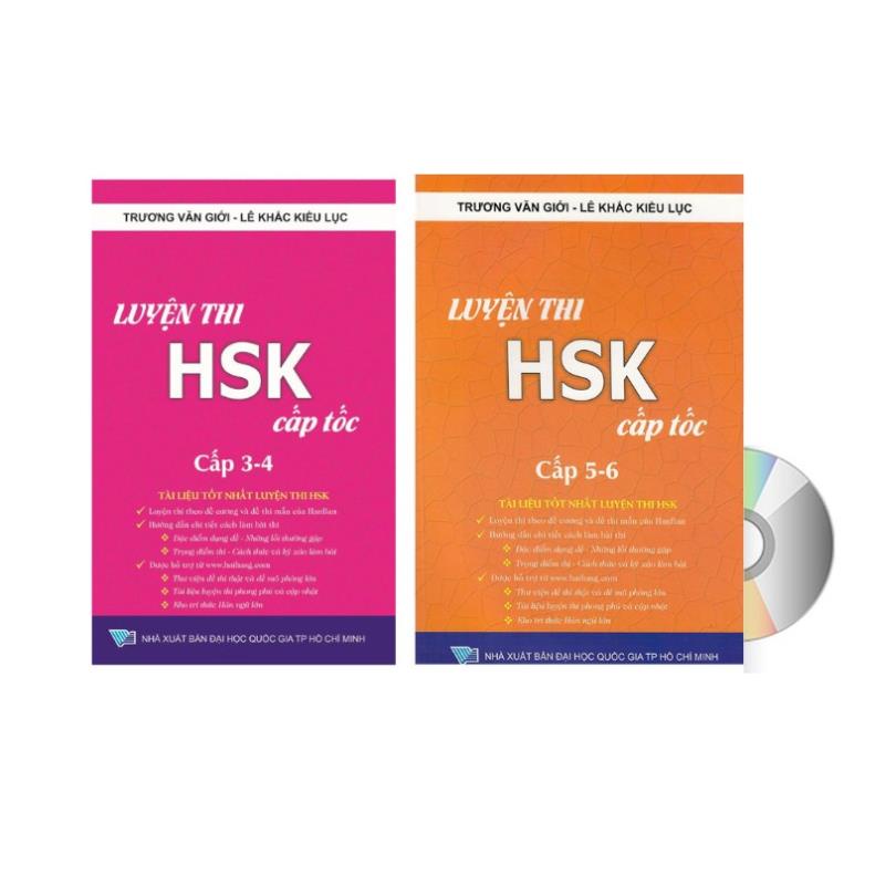 Sách - Combo: Luyện thi HSK cấp tốc cấp 3-4-5-6 + DVD nghe