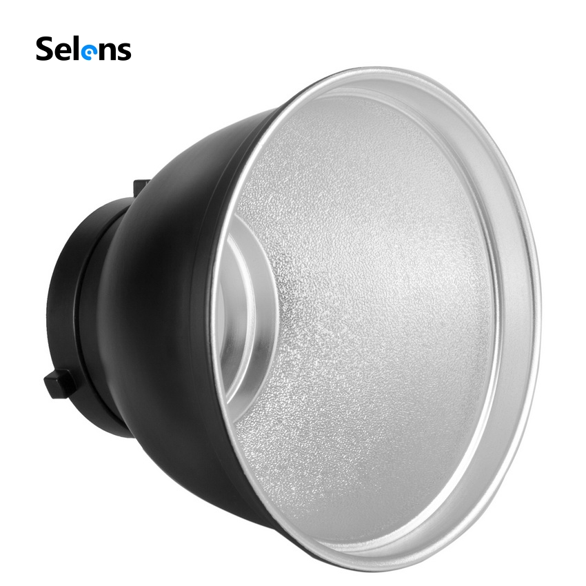 Đĩa chụp đèn hắt sáng Selens 18cm kèm 3 lưới tổ ong cho đèn flash Bowens