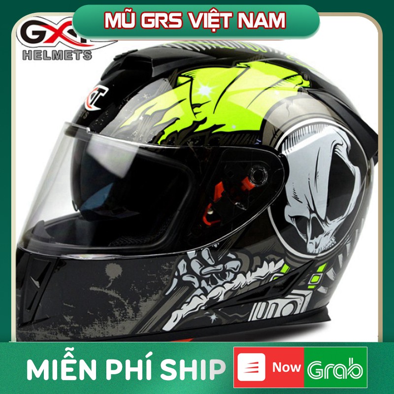 MŨ GXT FULLFACE 358 - MŨ TRÙM ĐẦU 2 KÍNH ĐỜI 2017 - TEM ĐEN XANH